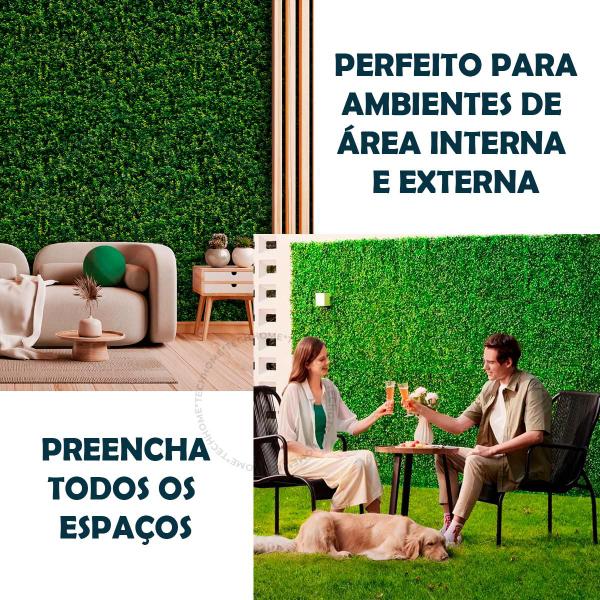 Imagem de 12 Placas de Grama Artificial 40x60cm Buchinho Painel Muro Verde Decoração