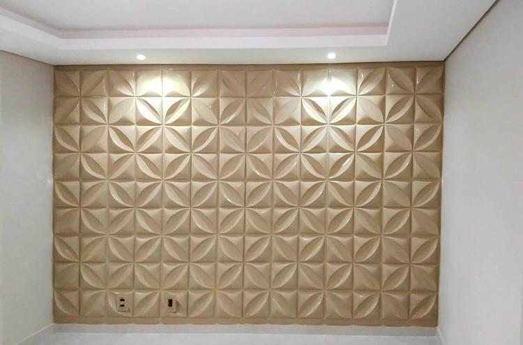 Imagem de 12 placas Revestimento  Pétala Para Parede  De Pvc 3d 50x50cm Vital Decor