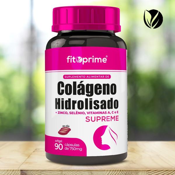 Imagem de 12 Potes Colageno Hidrolisado Supreme + Vitaminas 90 Cápsulas