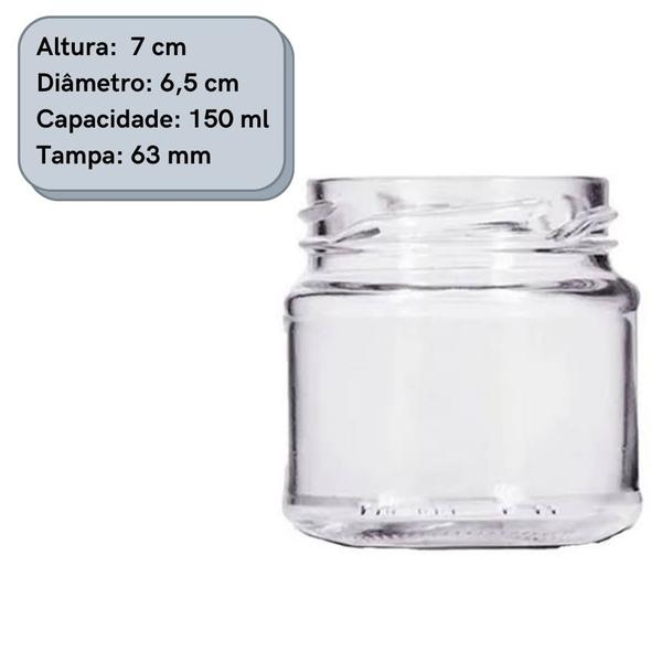 Imagem de 12 Potes de Vidro 150ml Mini Belém com Tampa Metálica