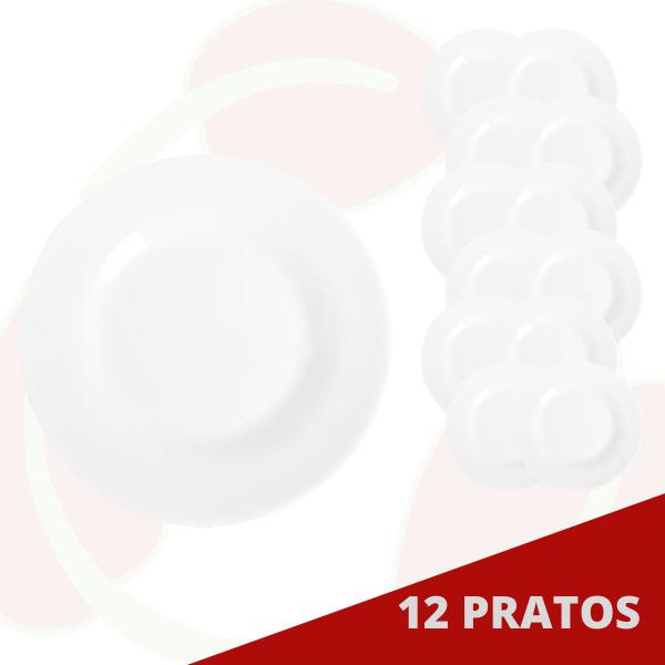 Imagem de 12 Prato de Sobremesa Redondo Branco Duralex Nadir Doces