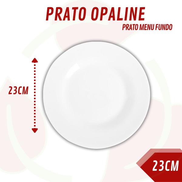 Imagem de 12 Prato Fundo Opaline Nadir 23CM Menu Refeição Massas