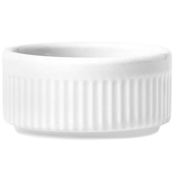 Imagem de 12 Ramekins Molheiras Porcelana 180ml Canelado Germer Branco Restaurante