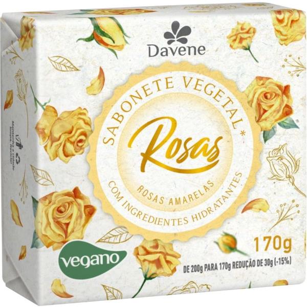 Imagem de 12 Sabonetes Vegetal Aroma das Rosas e Lavanda 170G Davene