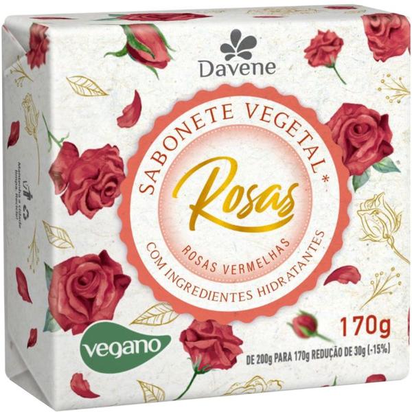 Imagem de 12 Sabonetes Vegetal Aroma das Rosas e Lavanda 170G Davene