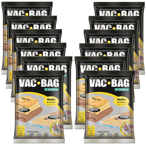 Imagem de 12 Saco à Vácuo Vag Bag Médio 45x65cm Ordene Protetor Roupas