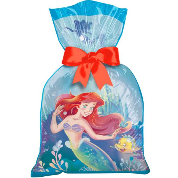 Imagem de 12 Sacolas Ariel Saquinho Lembrancinha Surpresa Festa Aniversário