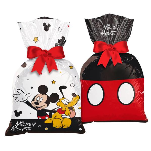 Imagem de 12 Sacolas Saquinho Surpresa Lembrancinha Festa Mickey Mouse