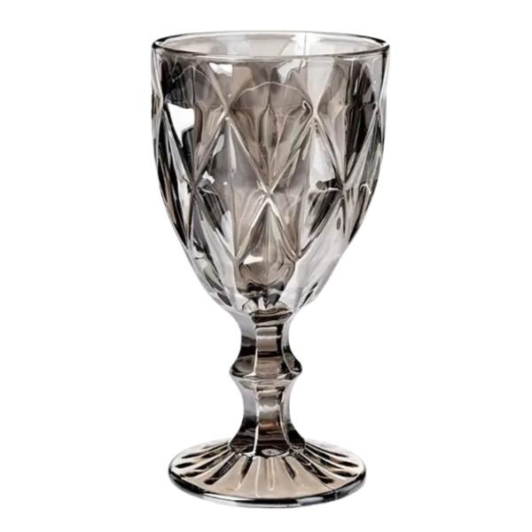 Imagem de 12 Taça Cinza Metalizada 340ML Diamond Vidro Elegante Chic Luxo