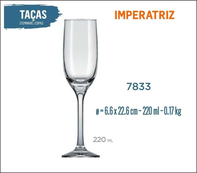 Imagem de 12 Taças Imperatriz 220Ml - Champanhe Espumante Frisante