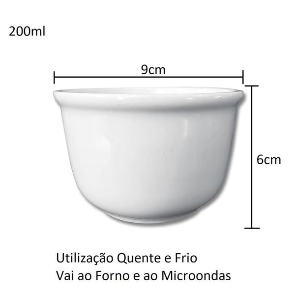 Imagem de 12 Tigela Cumbuca Hotel Bowl 200ml Porcelana Açai Caldo