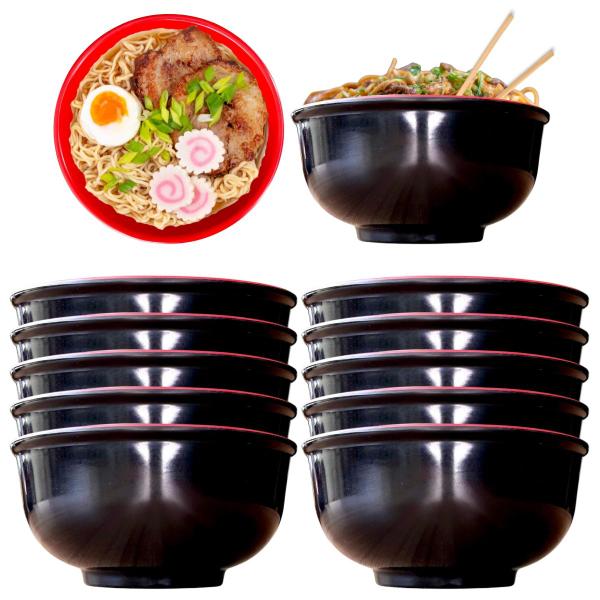 Imagem de 12 Tigelas Bowl Oriental Melamina Restaurante Japones 800ml