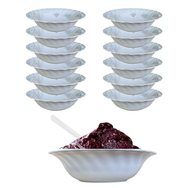 Imagem de 12 Tigelas Bowl Pote Melamina Sorvetes Açaí Sobremesa 320ml