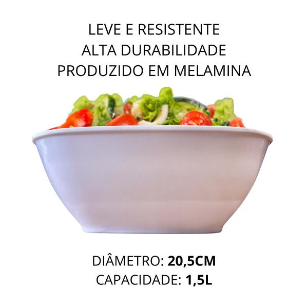 Imagem de 12 Tigelas Saladeira Grande Melamina 1,5L Espiral Luxo Bege