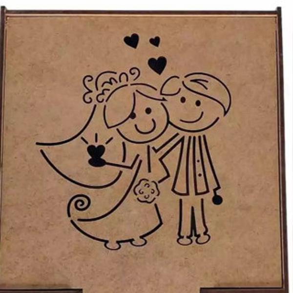 Imagem de 12 unid Caixa convite casamento padrinho madrinha lembrancinha tampa articulada 15x15x05 mdf