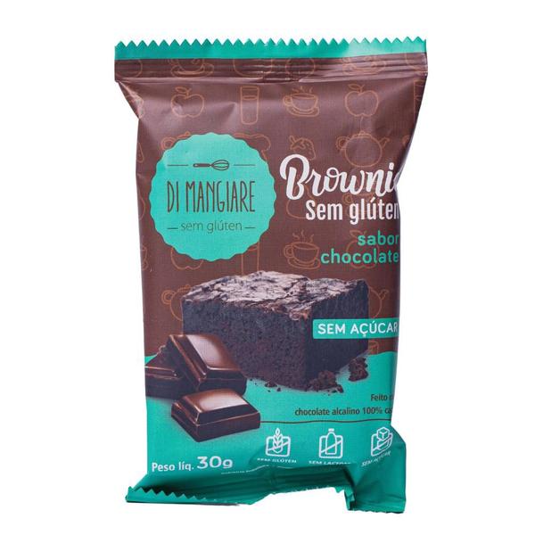 Imagem de 12 Unidades - Brownie de Chocolate 30g Sem açúcar, Sem Glúten e Sem Leite