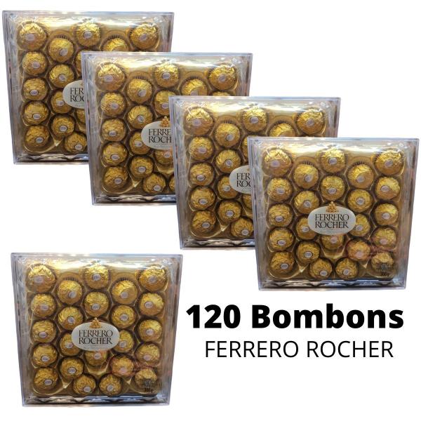 120 Bombons Ferrero Rocher Chocolate ao Leite com Avelã Imagem de 120 Bombons Ferrero Rocher Chocolate ao Leite com Avelã