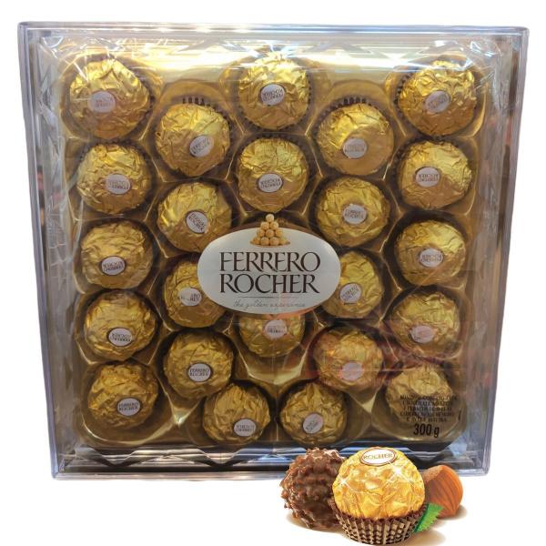 120 Bombons Ferrero Rocher Chocolate ao Leite com Avelã Imagem de 120 Bombons Ferrero Rocher Chocolate ao Leite com Avelã