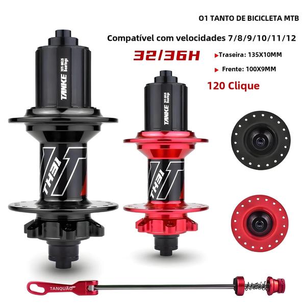 Imagem de 120 Clique Mtb Hub Tanke 6 Nbk Rolamento Para 8-12 Velocidades Mountain Bike Freio A Disco 32 Furos