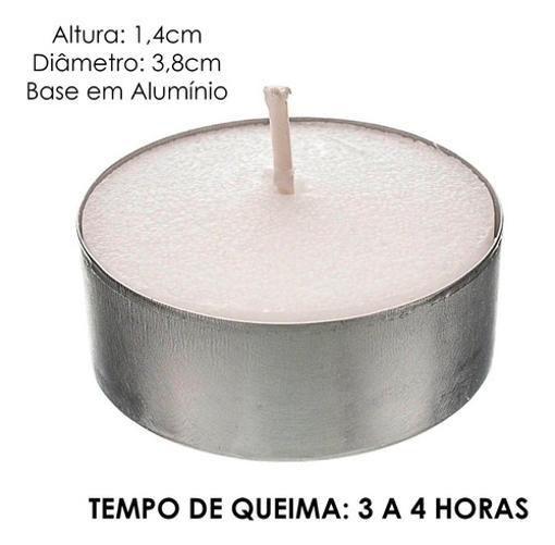 Imagem de 120 Velas Rechaud Brancas Em Suporte Alumínio - 4Hrs Queima