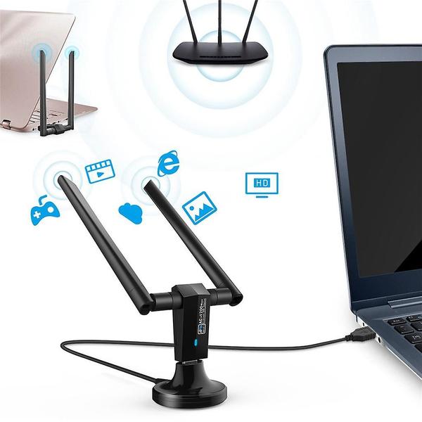 Imagem de 1200mbps Dual Band 2.4ghz/5ghz Wireless Usb 3.0 Wifi Adaptador Antena 802.11ac