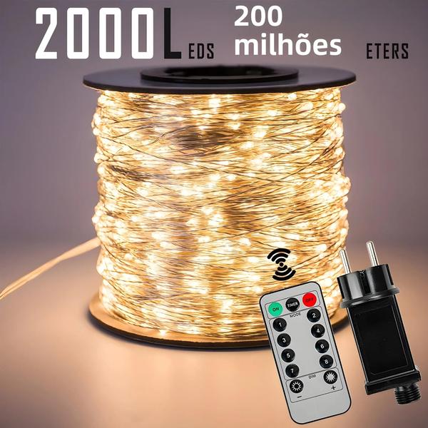 Imagem de 120M 1200LEDs À Prova D'água Fio De Prata Luzes De Corda De Fadas Para Decoração De Jardim De