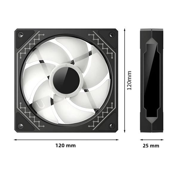 Imagem de 120mm ARGB Espelho Cíclico Efeito De Luz PWM Ventilador De Refrigeração TEUCER 1 PCS 5V 3Pin Caso