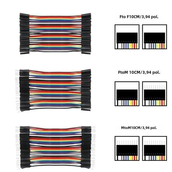 Imagem de 120PIN 10cm Dupont Cabo Macho Para Macho Fêmea Para Fêmea Jumper Wire Para PCB DIY Kit