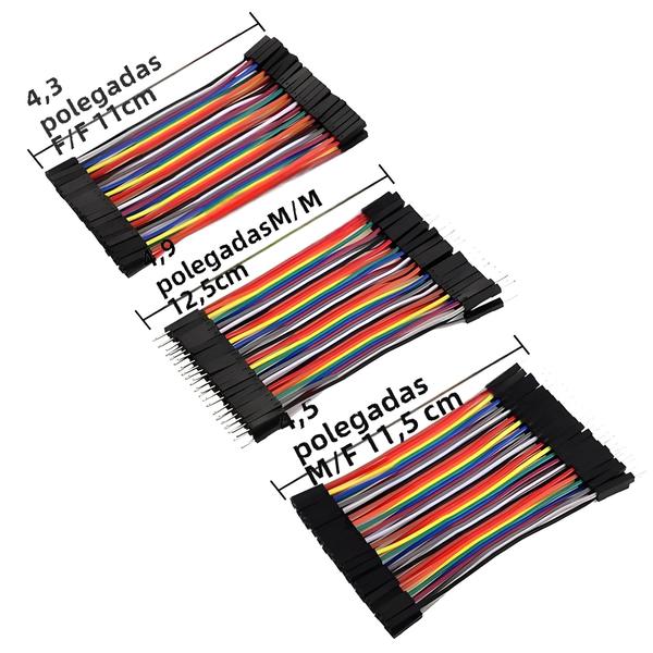 Imagem de 120PIN 10cm Dupont Cabo Macho Para Macho Fêmea Para Fêmea Jumper Wire Para PCB DIY Kit