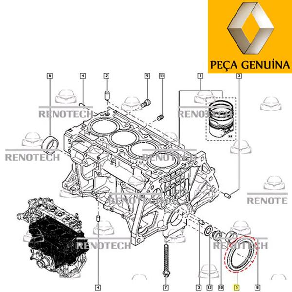 Imagem de 122795605r - retentor do volante - motor 2.0 16v m4r - nissan sentra / tiida - fluence