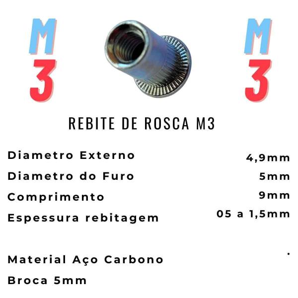 Imagem de 125 Porca Rebite Rosca Interna M3 M4 M5 M6 M8 25 Unid. Cada