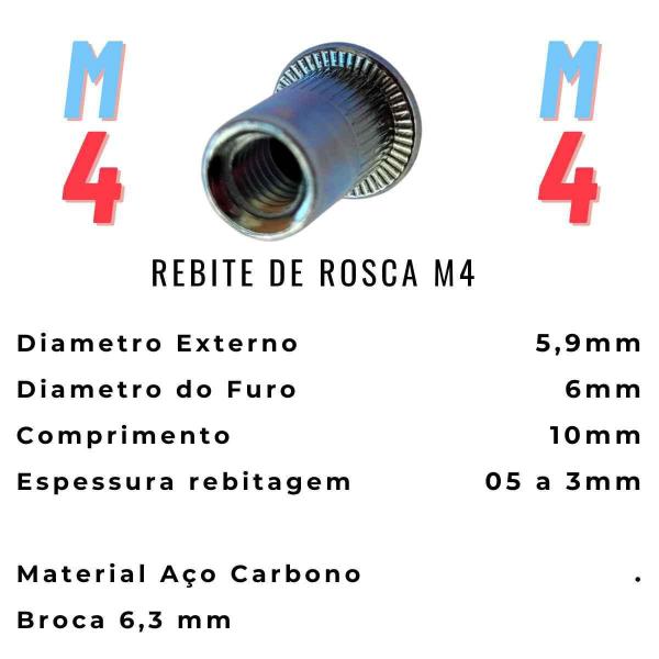 Imagem de 125 Porca Rebite Rosca Interna M3 M4 M5 M6 M8 25 Unid. Cada