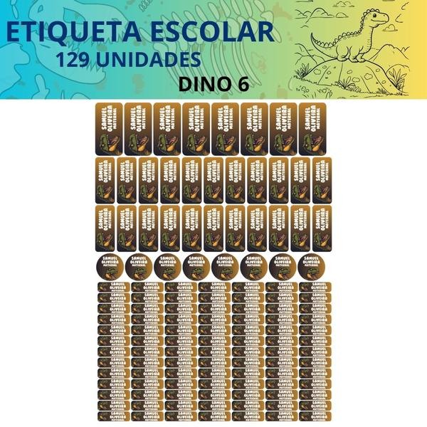 Imagem de 129 Etiquetas Escolares Personalizado Vinil Dinossauro