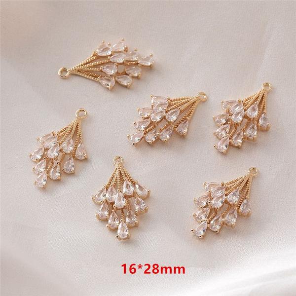 Imagem de 12pcs/lote Vidro Desenho animado Flor Spike Forma Cobre Locket Flutuante Locket Charms Diy Joias Colar /brinco Acessório