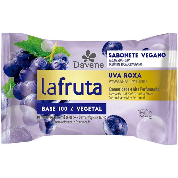 Imagem de 12UN Sabonete La Fruta Uva Roxa Barra Vegetal 150g Davene