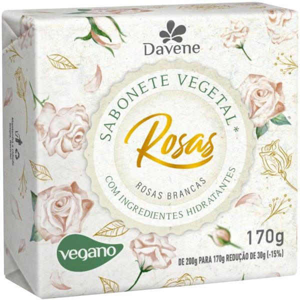 Imagem de 12UN Sabonete Vegetal Rosas Brancas 170G Davene