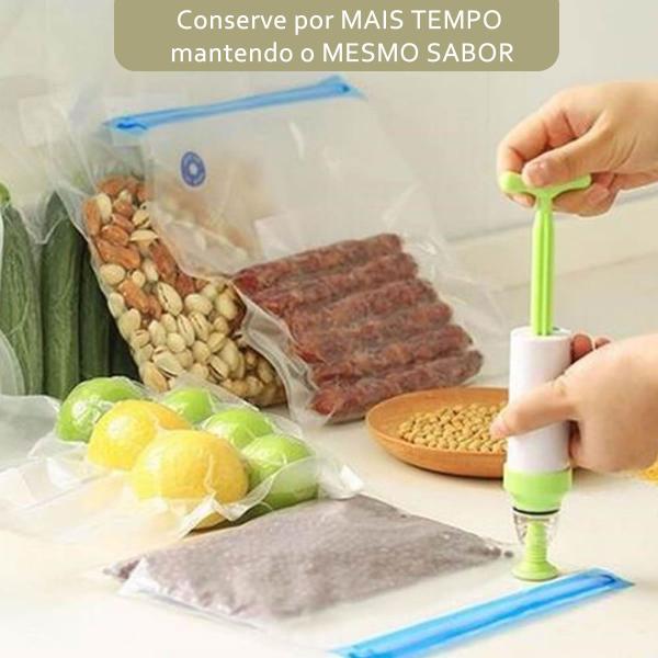 Imagem de 12un sacos vácuo organizador conserva alimentos embalagem M