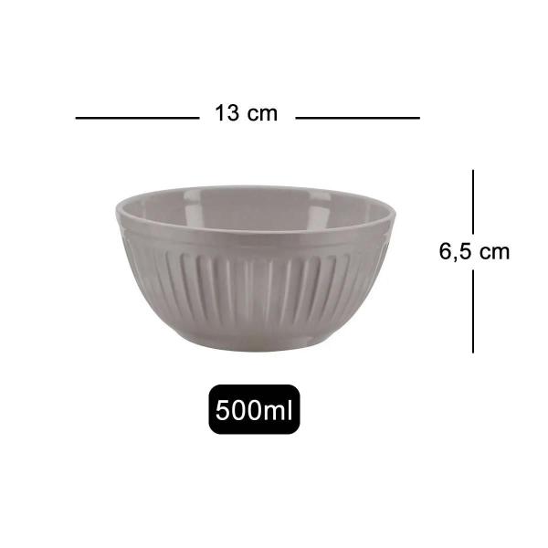 Imagem de 12Un Tigela Bowl Cumbuca Melamine Plissé 500Ml Caldo Sopa