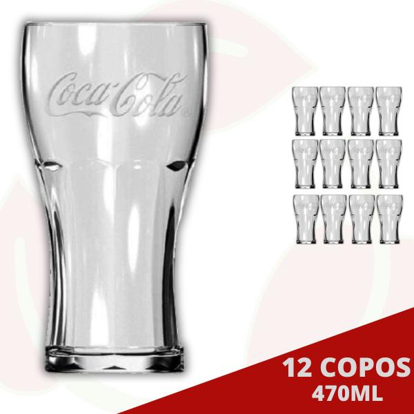 Imagem de 12UNI Copo Coca-Cola Contour 470ML Refresco Clássico Nadir