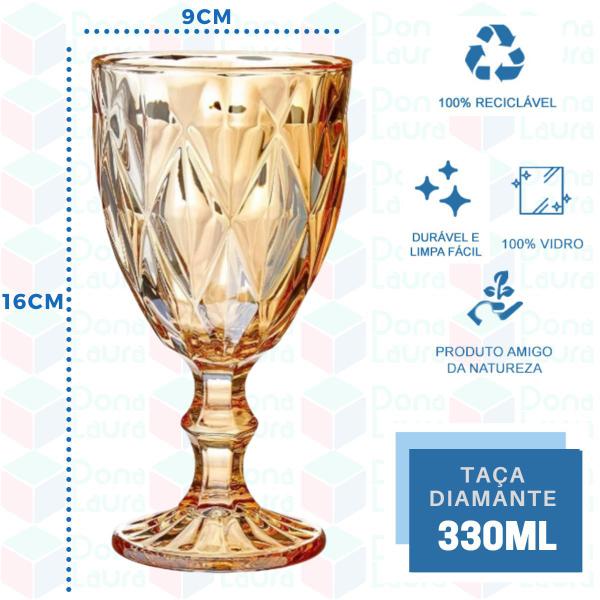 Imagem de 12UNI Taça Copo Bico de Jaca 330ML Ambar Metalizada Suco Água