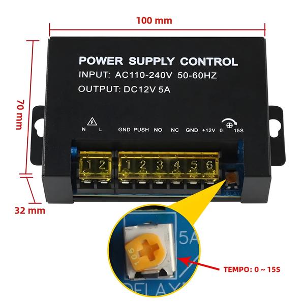 Imagem de 12V 5A 3A DC Interruptor De Fonte De Alimentação De Controle De Acesso AC110V-240V Adaptador De