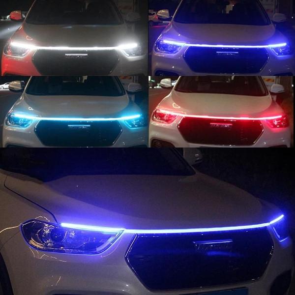 Imagem de 12v Led Luz De Circulação Diurna Para Capô De Carro Lâmpada Ambiente Decorativa Drl Guia De Motor