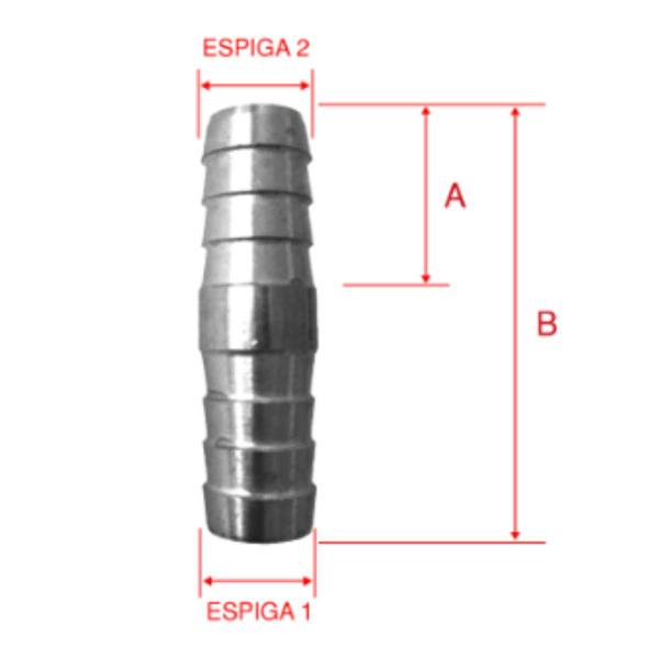 Imagem de 12X Emenda de Metal para Mangueira 1/2 x 1/2 pol. GARDEN