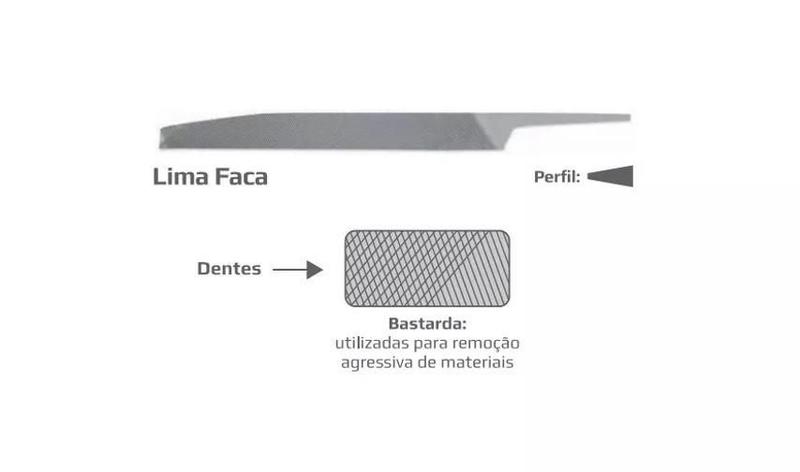 Imagem de 12X Lima Profissional Meia Cana Bastarda 10 Polegada