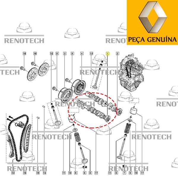 Imagem de 130017403r - comando de válvulas de admissão - motor b4d 1.0 12v kwid