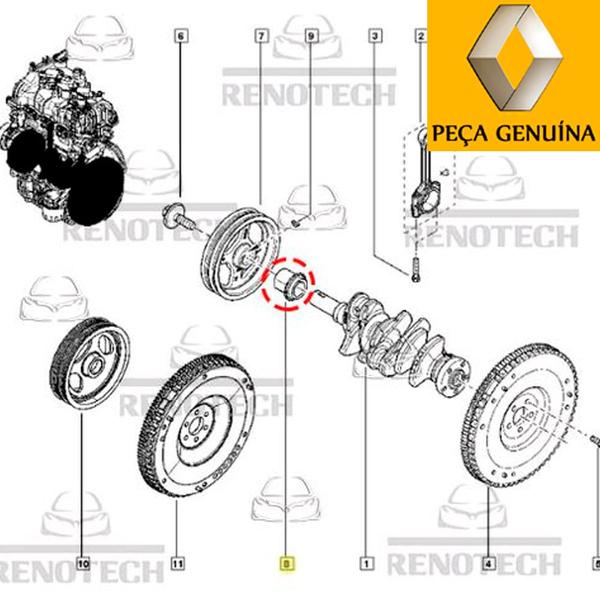 Imagem de 130216960r - engrenagem da bomba de óleo - motor 1.0 12v b4d