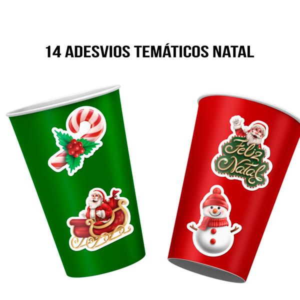 Imagem de 14 Adesivos Festa Natal Decoração Completa 8x5cm