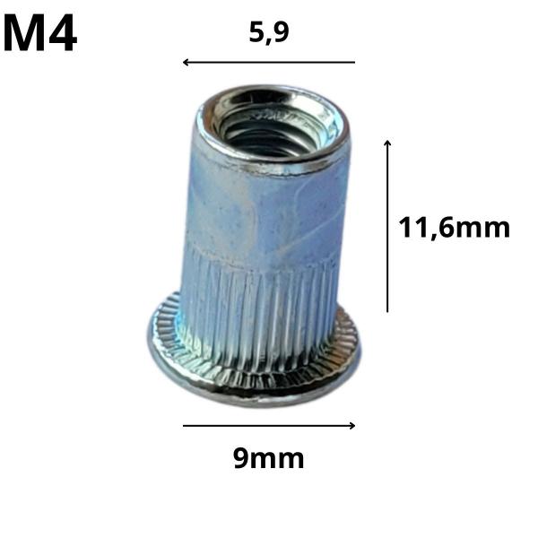 Imagem de 140 Porca Rebite Rosca Interna M4 M5 M6 M8 Kit 35 Unid. Cada