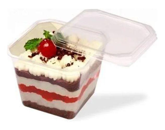 Imagem de 140un Pote Quadrado 250ml Bolo De Pote Freezer Prafesta