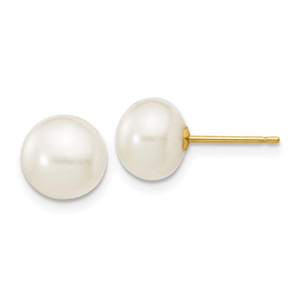 Imagem de 14k 7-8mm Botão Branco Água Doce Cultivado Pearl Stud Post E